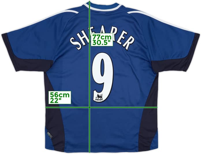 2001-02 Newcastle Away Shirt Shearer #9 - 8/10 - (L)