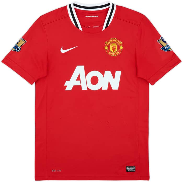 2011-12 Manchester United Home Shirt Young #18 - 8/10 - (S)