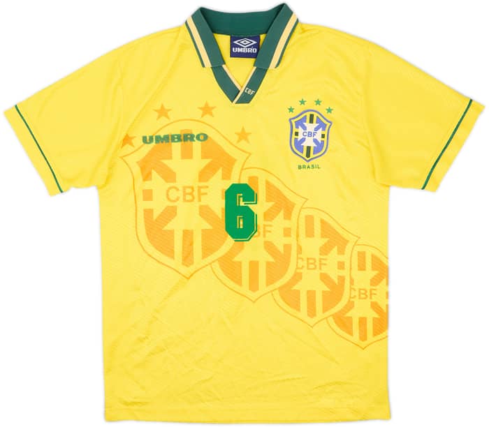 1994 Brazil Home Shirt #6 - 8/10 - (M)