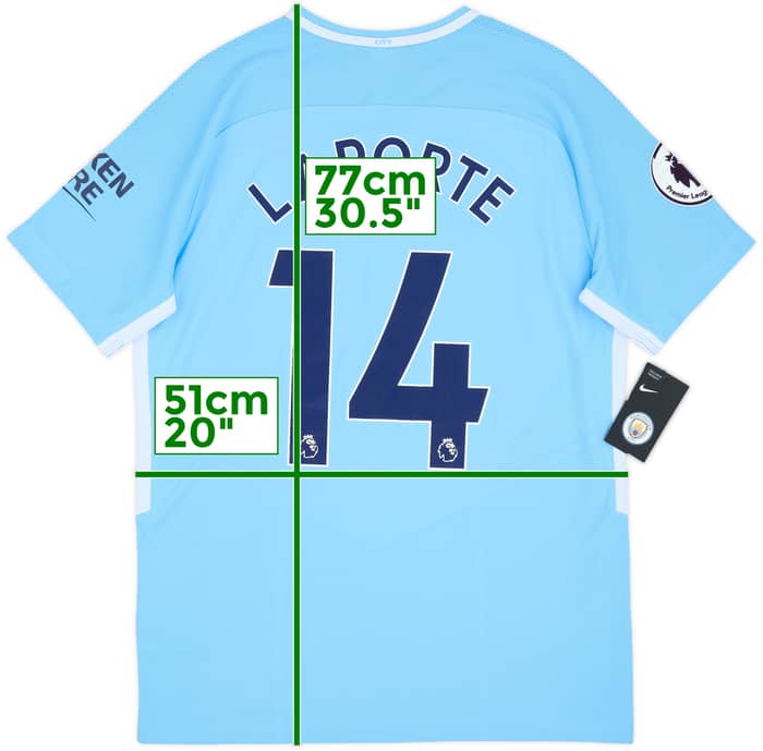 2017-18 Manchester City Authentic Home Shirt Laporte #14 (L)