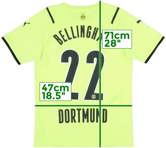 2021-22 Borussia Dortmund European Home Shirt Bellingham #22 - 9/10 - (S)