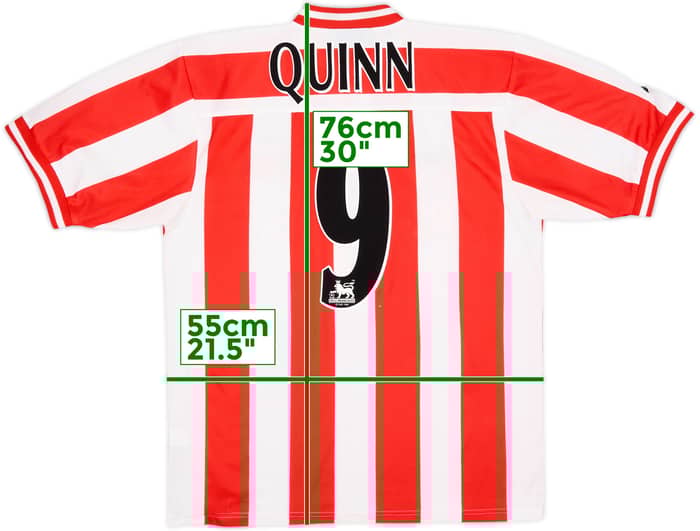 1999-00 Sunderland Home Shirt Quinn #9 - 8/10 - (M)
