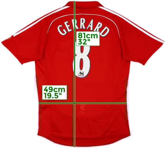 2006-08 Liverpool Home Shirt Gerrard #8 - 6/10 - (M)