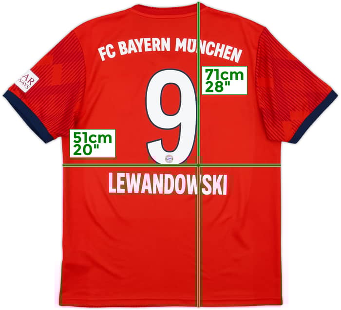 2018-19 Bayern Munich Home Shirt Lewandowski #9 - 9/10 - (M)
