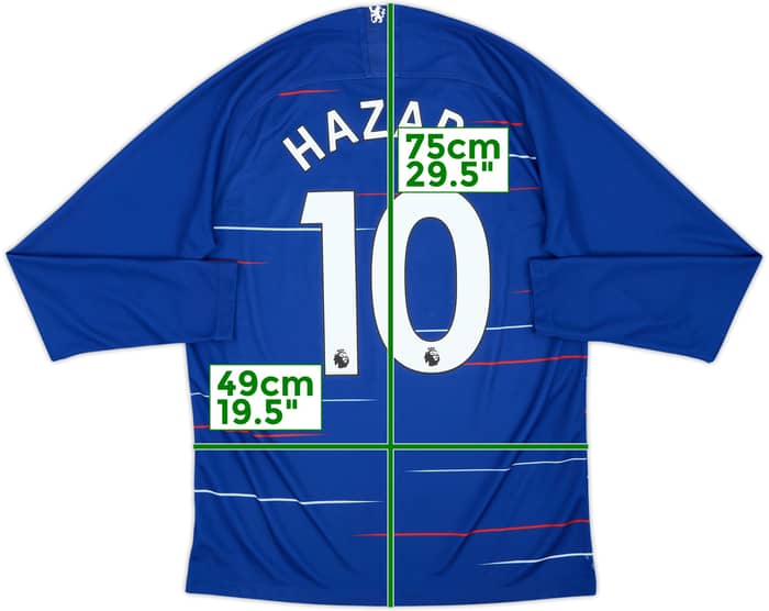 Camiseta de local del Chelsea 2018-19 L/S Hazard #10 - 7/10 - (M)