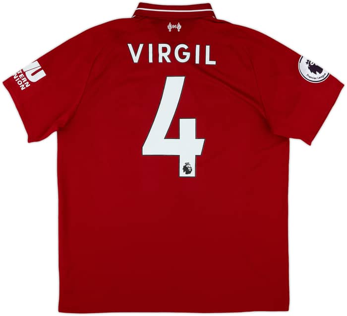 2018-19 Liverpool Home Shirt Virgil #4 - 8/10 - (L)