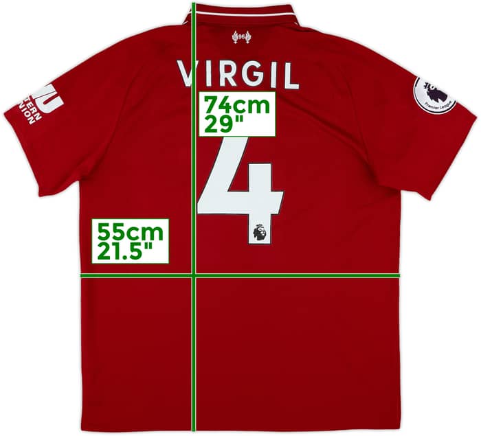 2018-19 Liverpool Home Shirt Virgil #4 - 8/10 - (L)