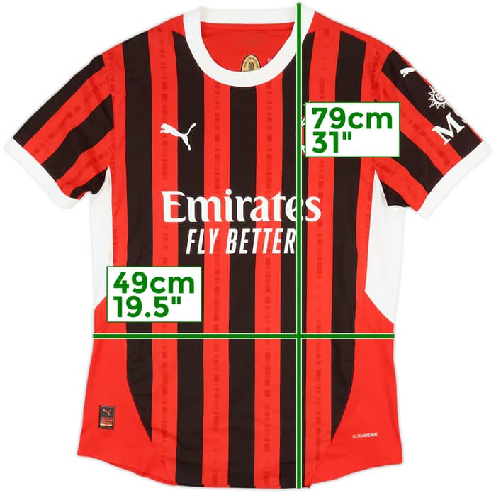 2024-25 AC Milan Authentic Home Shirt - 9/10 - (M)