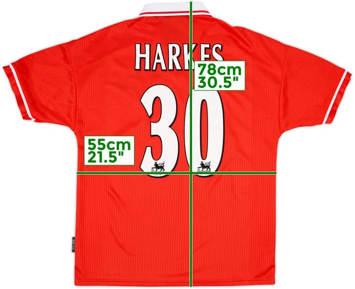 1998-00 Nottingham Forest Home Shirt Harkes #30 - 8/10 - (L)