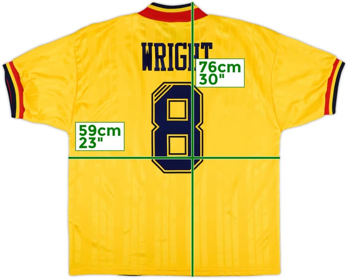 1993-94 Arsenal Away Shirt Wright #8 - 9/10 - (M/L)