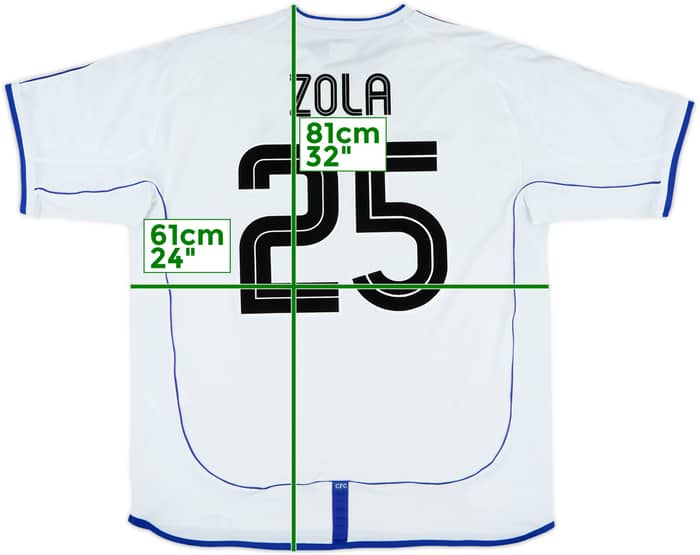 2001-03 Chelsea Away Shirt Zola #25 - 8/10 - (XL)