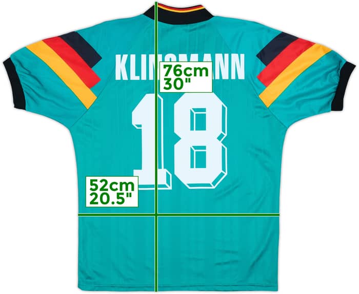 1992-94 Germany Away Shirt Klinsmann #18 - 8/10 - (M)