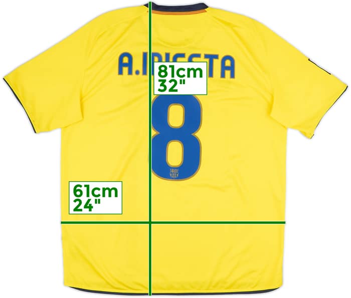 2008-10 Barcelona Away Shirt A.Iniesta #8 - 9/10 - (XL)