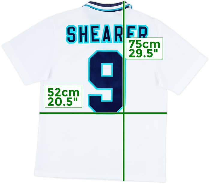 1995-97 England Home Shirt Shearer #9 - 8/10 - (M)