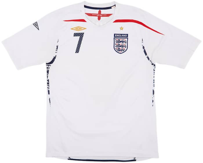 2007-09 England Home Shirt Beckham #7 - 5/10 - (L)