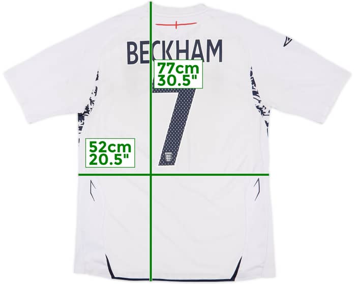 2007-09 England Home Shirt Beckham #7 - 5/10 - (L)