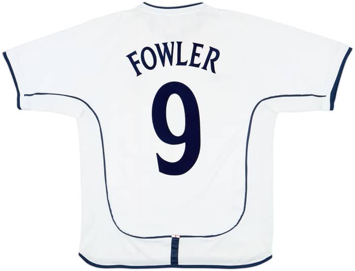 2001-03 England Home Shirt Fowler #9 - 8/10 - (M)