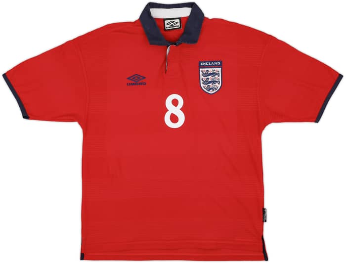 1999-01 England Away Shirt Scholes #8 - 10/10 - (M)