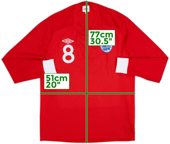 2010-11 England Away L/S Shirt #8 - 8/10 - (L)