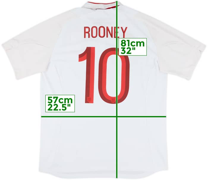 2012-13 England Home Shirt Rooney #10 - 8/10 - (XL)