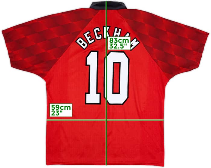1996-98 Manchester United Home Shirt Beckham #10 - 8/10 - (XL)