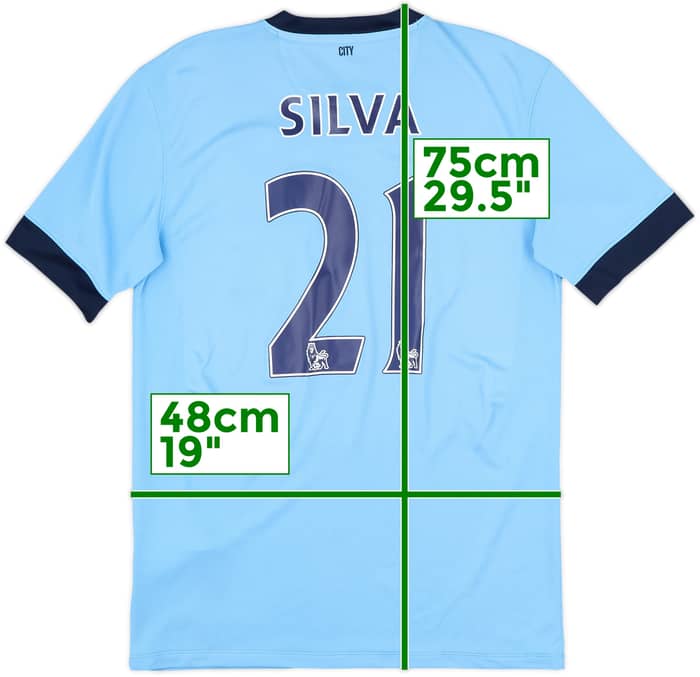 2014-15 Manchester City Home Shirt Silva #21 - 9/10 - (M)