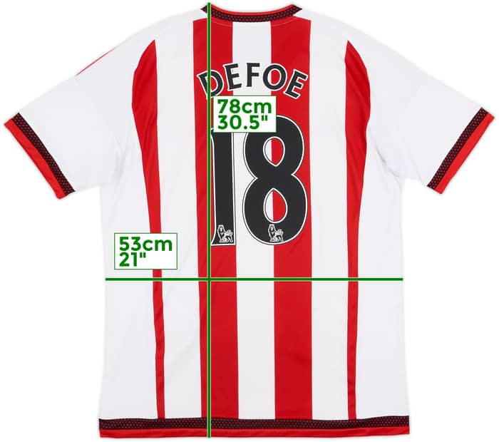2015-16 Sunderland Home Shirt Defoe #18 - 6/10 - (L)