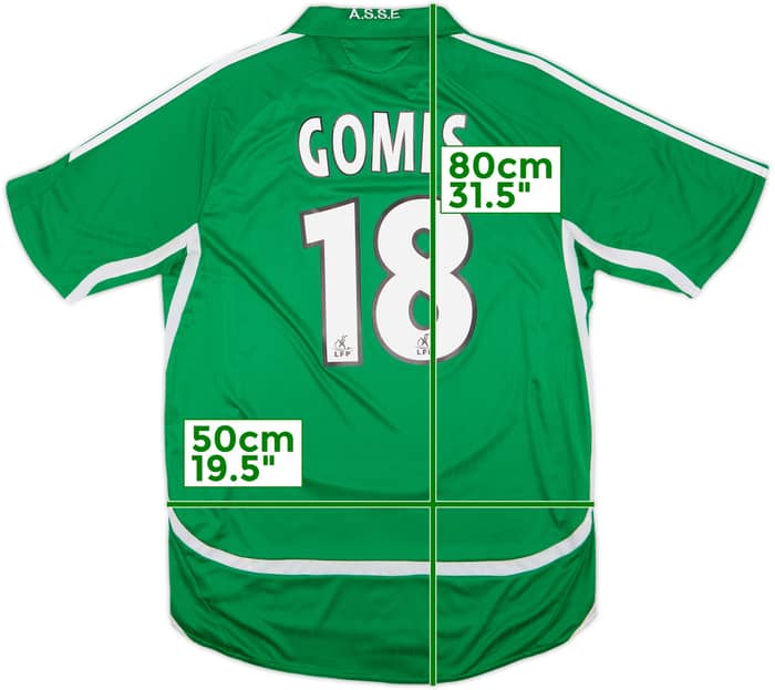 2006-07 Saint Etienne Home Shirt Gomis #18 - 8/10 - (M)