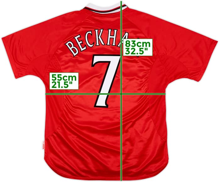 1999-00 Manchester United 'CL Winners' Shirt Beckham #7 - 9/10 - (XL)