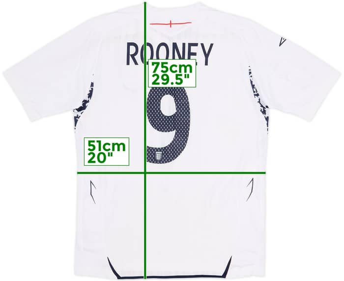 2007-09 England Home Shirt Rooney #9 (M)
