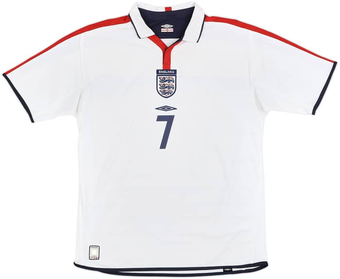2003-05 England Home Shirt Beckham #7 - 6/10 - (L)