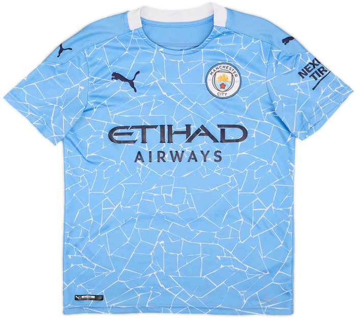 2020-21 Manchester City Home Shirt Ake #6 - 7/10 - (L.Boys)