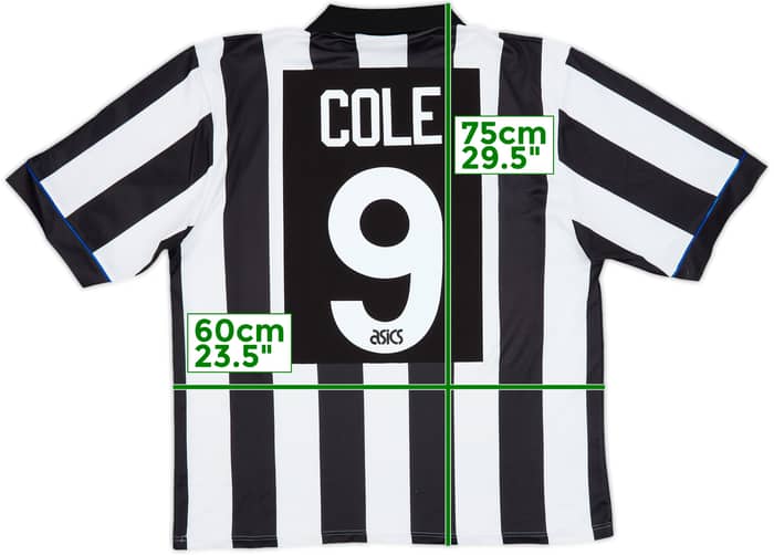 1993-95 Newcastle Home Shirt Cole #9 - 8/10 - (L/XL)
