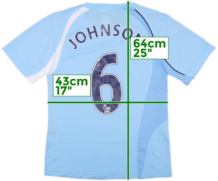 2008-09 Manchester City Home Shirt Johnson #6 - 6/10 - (L.Boys)
