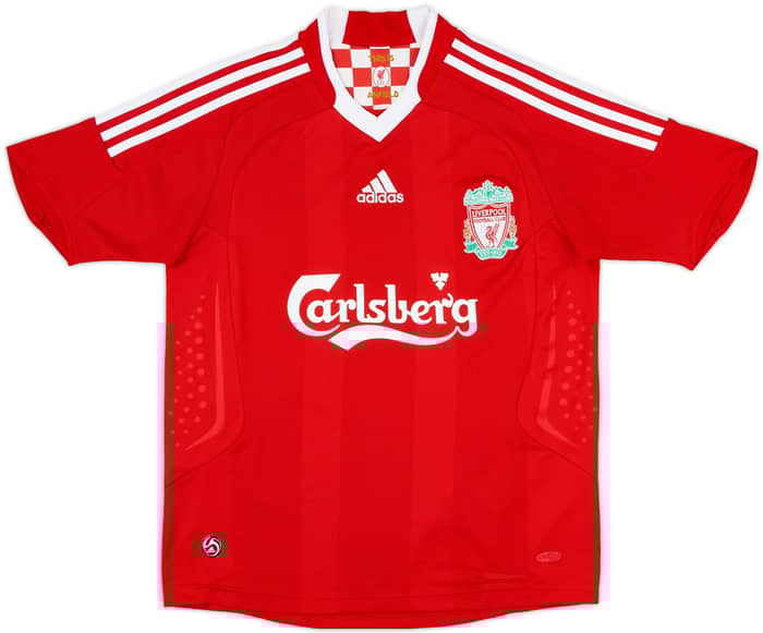 2008-10 Liverpool Home Shirt Gerrard #8 - 8/10 - (L.Boys)