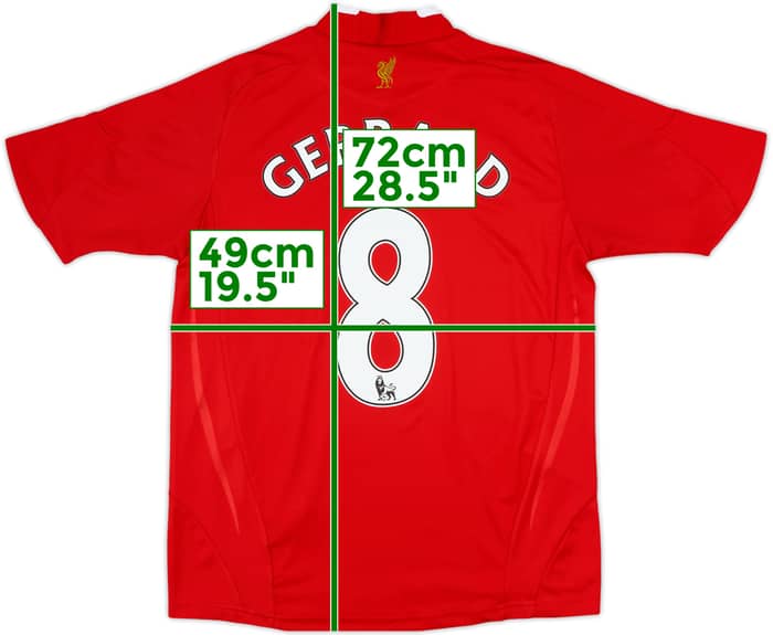 2008-10 Liverpool Home Shirt Gerrard #8 - 8/10 - (L.Boys)