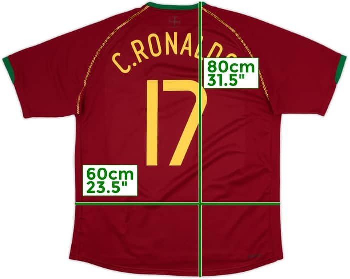 2006-08 Portugal Home Shirt C.Ronaldo #17 - 8/10 - (XL)