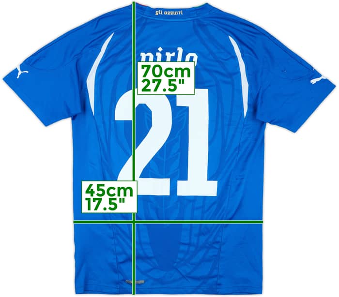 2010-12 Italy Home Shirt Pirlo #21 - 7/10 - (S)