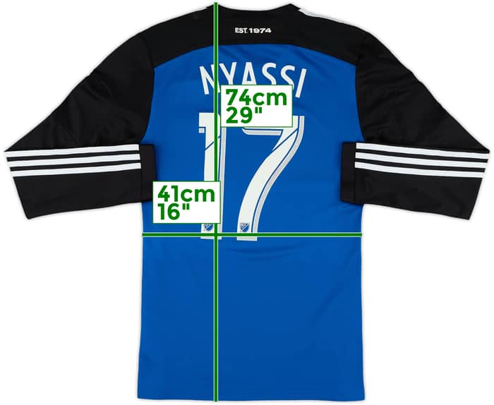 2014-15 San Jose Earthquakes Authentic Home L/S Shirt Nyassi #17 - 10/10 - (M)