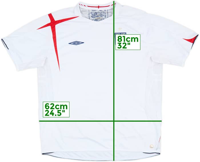 2005-07 England Home Shirt - 5/10 - (XXL)