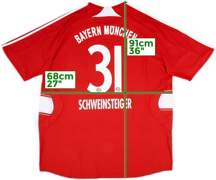 2008-09 Bayern Munich Home Shirt Schweinsteiger #31 - 9/10 - (5XL)