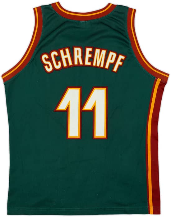 1995-99 Seattle Supersonics Schrempf #11 Champion Away Jersey - 8/10 - (M)