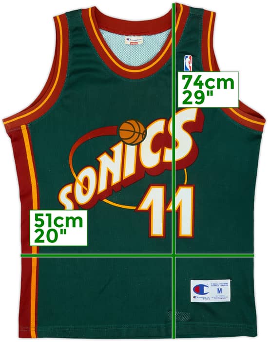 1995-99 Seattle Supersonics Schrempf #11 Champion Away Jersey - 8/10 - (M)