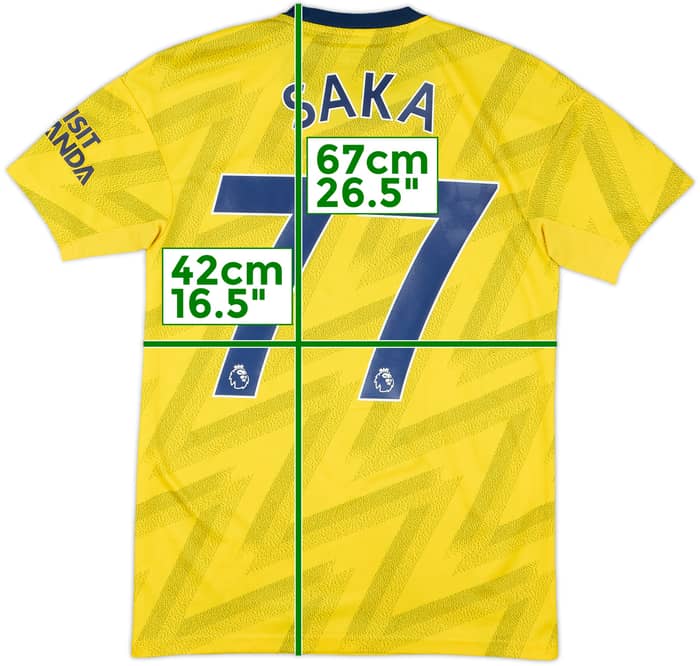 2019-20 Arsenal Away Shirt Saka #77 - 7/10 - (XS)