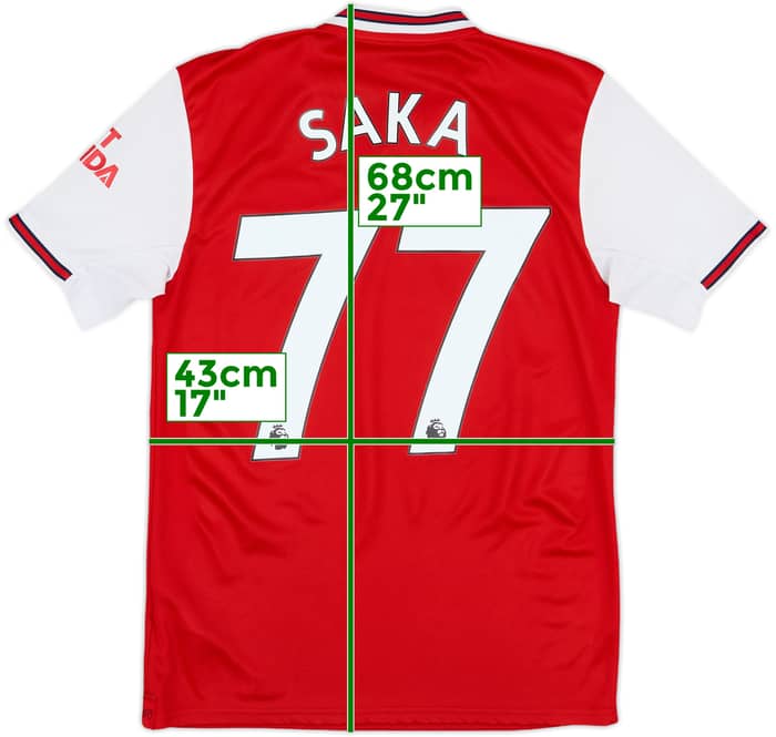 2019-20 Arsenal Home Shirt Saka #77 - 7/10 - (XS)