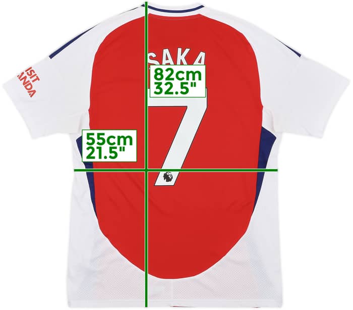 2024-25 Arsenal Home Shirt Saka #7 - 8/10 - (L)