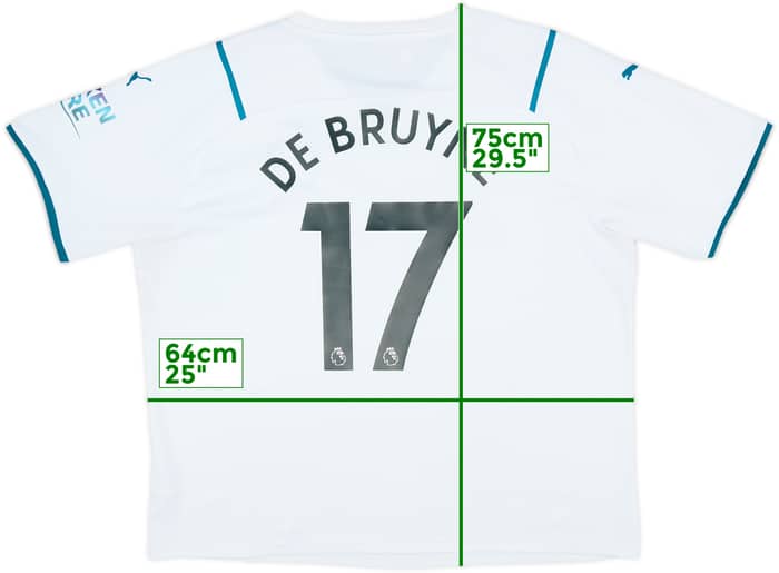 2021-22 Manchester City Away Shirt De Bruyne #17 - 9/10 - (XXL)