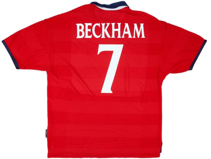 1999-01 England Away Shirt Beckham #7 - 5/10 - (XL)