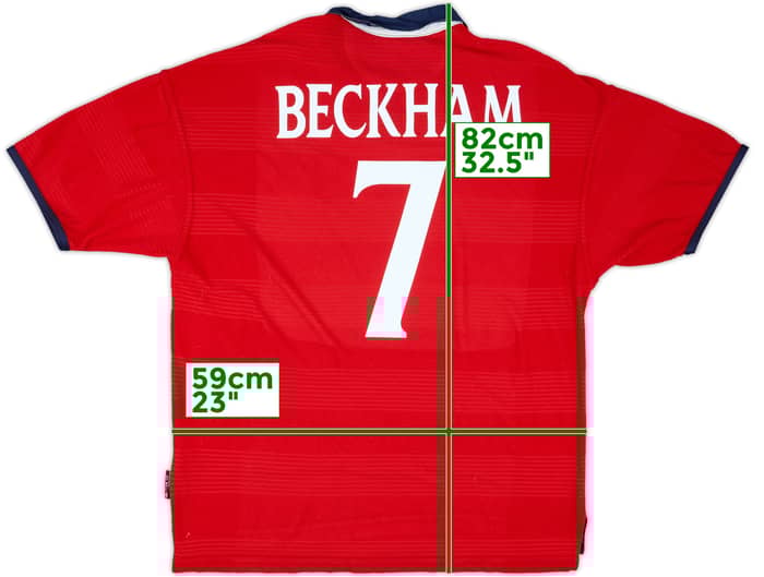 1999-01 England Away Shirt Beckham #7 - 5/10 - (XL)