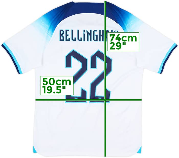 2022-23 England Home Shirt Bellingham #22 - 9/10 - (M)